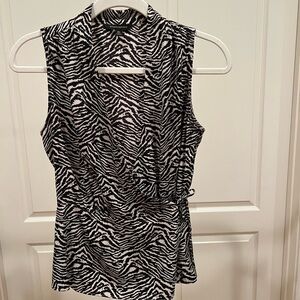 Banana Republic Black and White Zebra Print Blouse